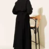 Pearl Flower Waist Tunic Skirt Set Black all'ingrosso clothing set view 3 - Hicabistan fabbrica Turchia