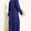 Basic Two-Piece Set with Ties and Skirt Navy Blue بالجملة clothing set view 3 - Hicabistan مصنع تركيا
