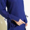 Basic Two-Piece Set with Ties and Skirt Navy Blue بالجملة clothing set view 4 - Hicabistan مصنع تركيا
