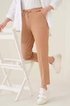 Alternative view of Belted Slim Fit Pants Camel