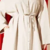 Button-Up Tencel Dress with Belt Beige en gros dress view 4 - Hicabistan usine Turquie