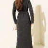 Belted Square Knit Dress al por mayor dress view 3 - Hicabistan fábrica Turquía