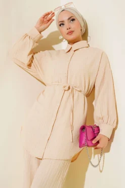 Alternative view of Corded Ruffle Set Beige