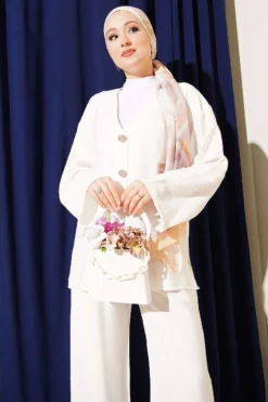 Alternative view of Double Button Kimono Set Ecru