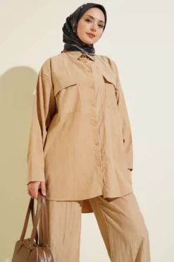 Alternative view of Double-Breasted Pocket Modal Two-Piece Set
