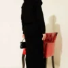 Faux Fur Detailed Knit Dress Black en gros dress view 3 - Hicabistan usine Turquie
