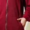 Hoodie with Pocket Zippered Two-Piece Set Burgundy Großhandel clothing set view 4 - Hicabistan Türkei Fabrik