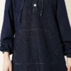 Hooded Denim Two-Piece Set Navy Blue all'ingrosso clothing set view 4 - Hicabistan fabbrica Turchia