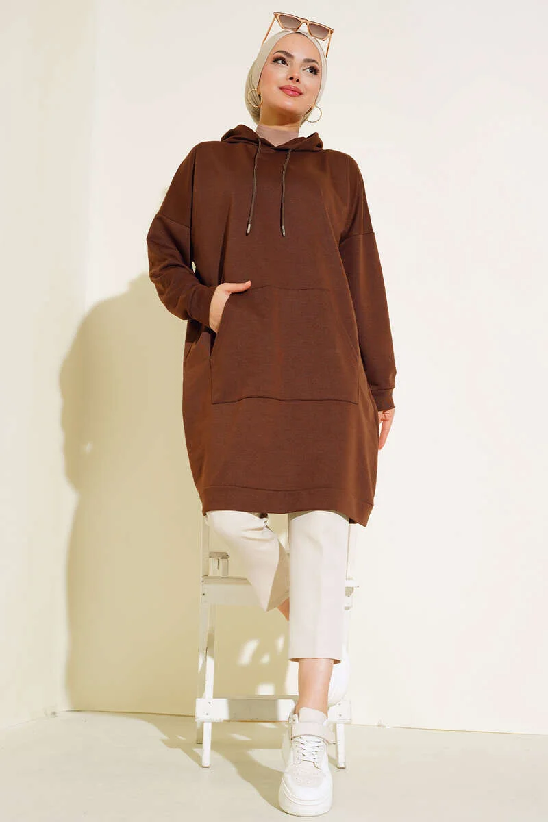 Hooded Tunic Brown