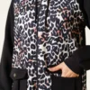 Hooded Pocket Leopard Print Scuba Two-Piece Set Black en gros clothing set view 4 - Hicabistan usine Turquie