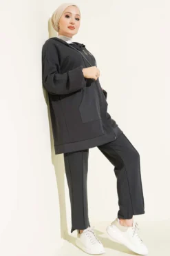 Hooded Pocket Lounge Set Anthracite
