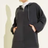 Hooded Pocket Lounge Set Anthracite Großhandel clothing set view 2 - Hicabistan Türkei Fabrik