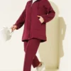 Hooded Pocket Lounge Set Burgundy Großhandel clothing set - Hicabistan Türkei Fabrik