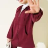 Hooded Pocket Lounge Set Burgundy Großhandel clothing set view 2 - Hicabistan Türkei Fabrik