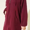 Hooded Pocket Lounge Set Burgundy Großhandel clothing set view 4 - Hicabistan Türkei Fabrik
