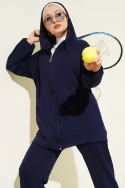 Alternative view of Hooded Pocket Lounge Set Navy Blue