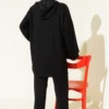 Hooded Pocket Lounge Set Black wholesale clothing set view 3 - Hicabistan Turkey factory