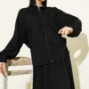 Hooded Skirted Two-Piece Set Black wholesale clothing set view 2 - Hicabistan Turkey factory