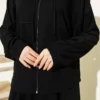 Hooded Skirted Two-Piece Set Black wholesale clothing set view 4 - Hicabistan Turkey factory