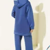 Hooded Zippered Scuba Two-Piece Set Navy Blue al por mayor clothing set view 3 - Hicabistan fábrica Turquía