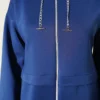 Hooded Zippered Scuba Two-Piece Set Navy Blue al por mayor clothing set view 4 - Hicabistan fábrica Turquía
