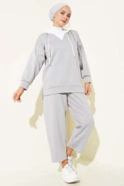 Hooded Two-Piece Set Grey