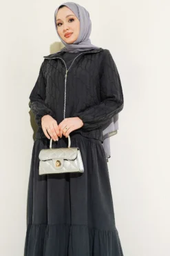 Layered Tencel Dress Set all'ingrosso clothing set view 2 - Hicabistan fabbrica Turchia