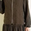 Layered Tencel Dress Set Brown Großhandel clothing set view 4 - Hicabistan Türkei Fabrik