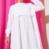 Layered Dress White wholesale dress view 2 - Hicabistan Turkey factory