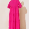 Layered Dress Fuchsia wholesale dress view 3 - Hicabistan Turkey factory