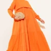 Layered Dress Orange all'ingrosso dress - Hicabistan fabbrica Turchia