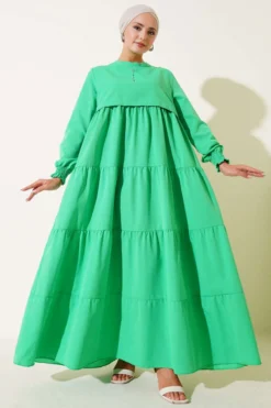 Alternative view of Layered Dress Green