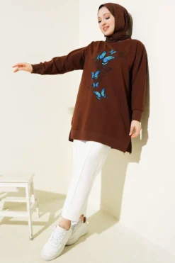 Alternative view of Butterfly Print Two-Piece Tunic Brown