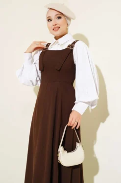 Alternative Ansicht von Thick Strap Gabardine Dress Brown