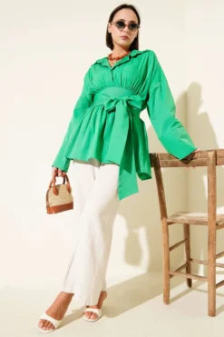 Alternative Ansicht von Self-Tie Front Gathered Tunic