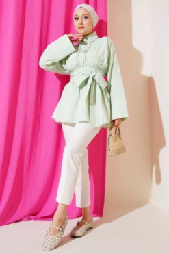 Vista alternativa di Self-Tie Front Gathered Tunic