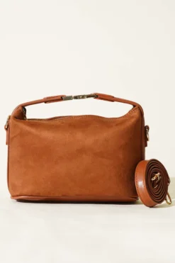 Alternative view of Key Handle Detailed Suede Bag Tan
