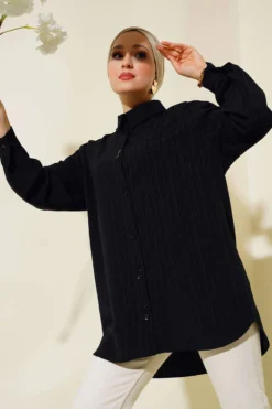Shirt with Epaulettes Black