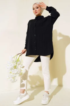Alternative view of Shirt with Epaulettes Black