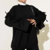 Two-Piece Set with Arm Tie Details Black Großhandel clothing set view 2 - Hicabistan Türkei Fabrik