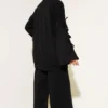 Two-Piece Set with Arm Tie Details Black Großhandel clothing set view 3 - Hicabistan Türkei Fabrik