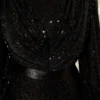 Tie Strap Sequin Evening Dress Black en gros dress view 4 - Hicabistan usine Turquie