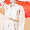 Elastic Cuff Skirt Set Beige wholesale clothing set view 2 - Hicabistan Turkey factory