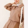 Elastic Cuff Skirt Set Mink wholesale clothing set view 2 - Hicabistan Turkey factory