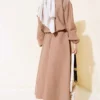Elastic Cuff Skirt Set Mink wholesale clothing set view 3 - Hicabistan Turkey factory