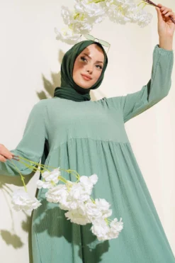 Alternative view of Gathered Dress with Elastic Cuff