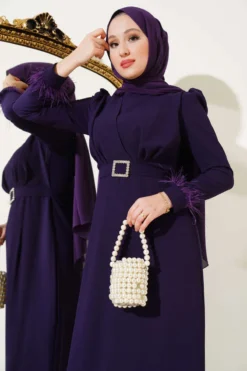 Alternative view of Feathered Belted Dress