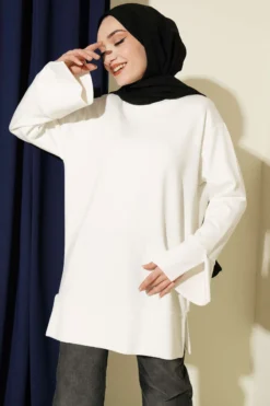 Side Slit Tunic Ecru