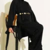 Tie-Belt Two-Piece Set Black wholesale clothing set view 2 - Hicabistan Turkey factory