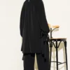 Tie-Belt Two-Piece Set Black wholesale clothing set view 3 - Hicabistan Turkey factory